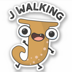 J Walking Funny Alphabet Pun Aufkleber