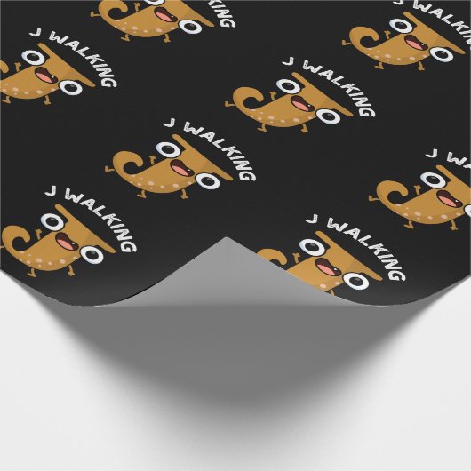 J Walking Funny Alphabet Pun Dark BG Geschenkpapier (Ecke)
