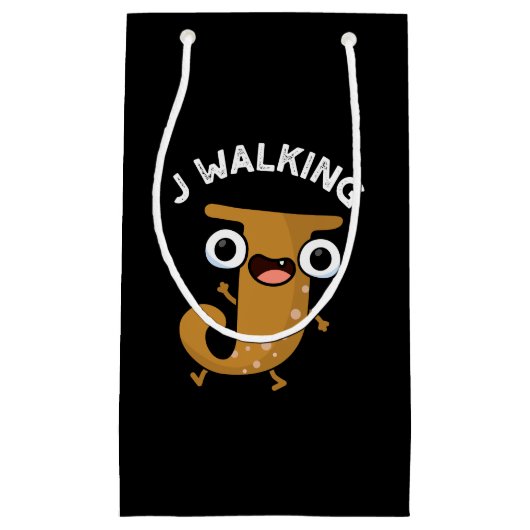 J Walking Funny Alphabet Pun Dark BG Kleine Geschenktüte (Vorderseite)