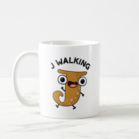 J Walking Funny Alphabet Pun Kaffeetasse (Links)