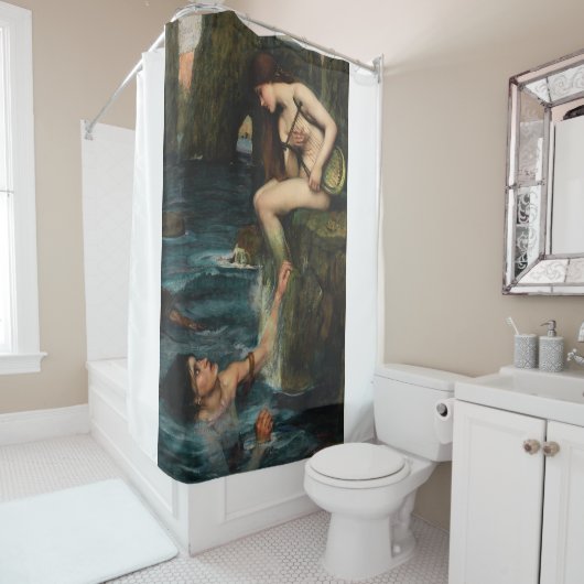 J. WATERHOUSE - THE SIREN - 1900 - Pre-Raphaelites Duschvorhang (Beispiel)