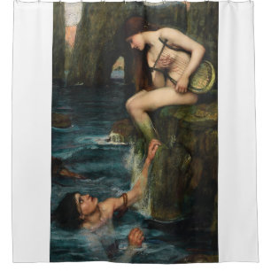 J. WATERHOUSE - THE SIREN - 1900 - Pre-Raphaelites Duschvorhang