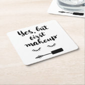 Ja aber erstes Make-up Rechteckiger Pappuntersetzer (angewinkelt)