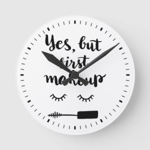 Ja aber erstes Make-up Runde Wanduhr