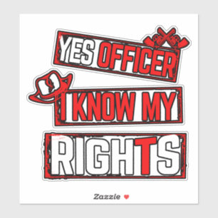 Ja Beamter Ich kenne meine Rechte Vinyl Sticker