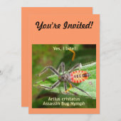 Ja beiße ich Meuchelmörder-Wanze Einladung (Vorne/Hinten)