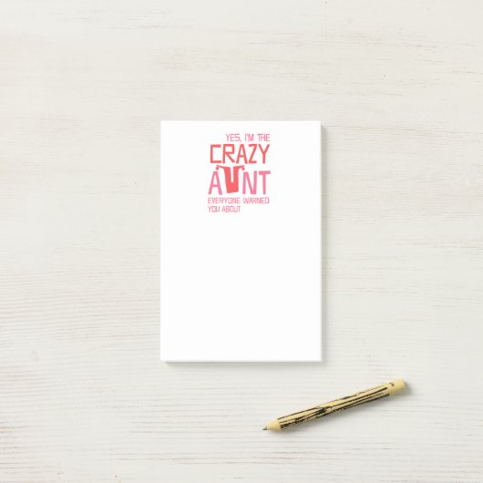 Ja bin ich die verrückte Tante Post-it Klebezettel (Auf Schreibtisch)