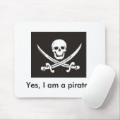 Ja bin ich ein Pirat! Schädel-u. Mousepad (Mit Mouse)