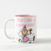 Ja bin ich eine Prinzessin Zweifarbige Tasse (Links)