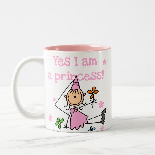 Ja bin ich eine Prinzessin Zweifarbige Tasse (Links)