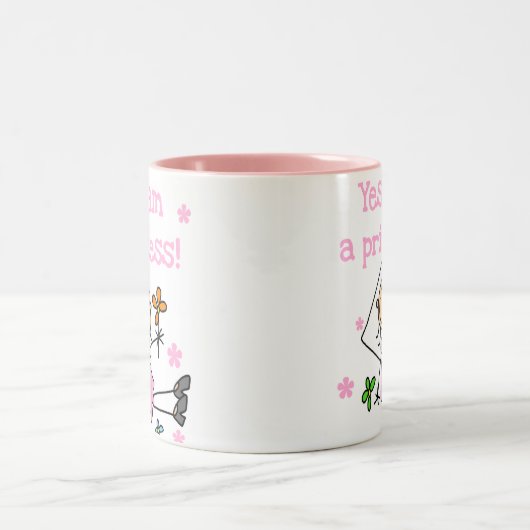 Ja bin ich eine Prinzessin Zweifarbige Tasse (Mittel)