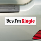 Ja bin ich Single Autoaufkleber (Auf Auto)