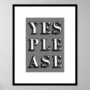JA BITTE Typografie Art Poster