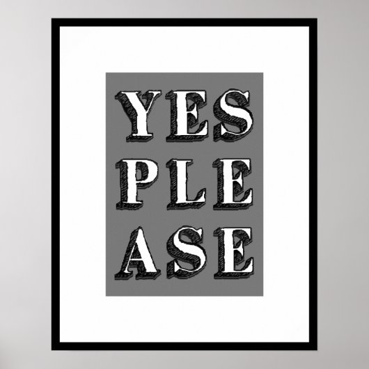 JA BITTE Typografie Art Poster (Vorne)