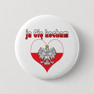 ja Cie kocham Eagle Heart Button
