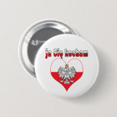 ja Cie kocham Eagle Heart Button (Vorne & Hinten)