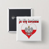 ja Cie kocham Eagle Heart Button (Vorne & Hinten)