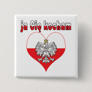 ja Cie kocham Eagle Heart Button