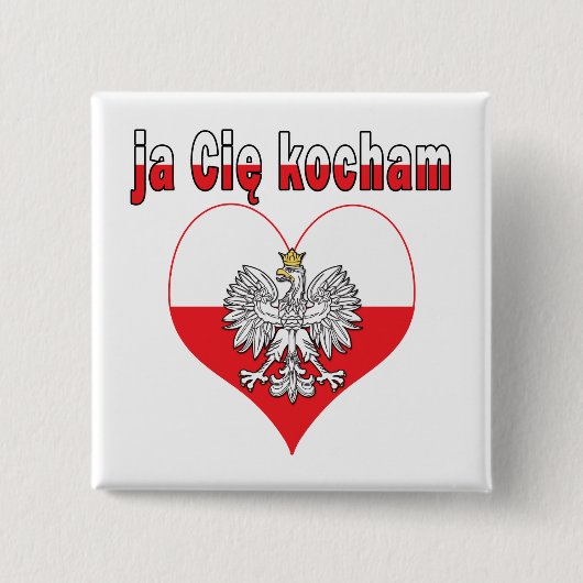 ja Cie kocham Eagle Heart Button (Vorderseite)