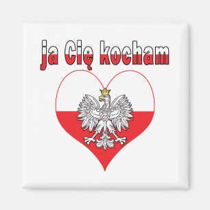 ja Cie kocham Eagle Heart Magnet