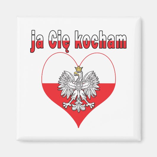 ja Cie kocham Eagle Heart Magnet (Vorne)