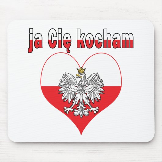 ja Cie kocham Eagle Heart Mousepad (Vorne)