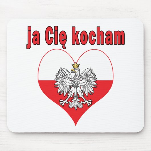 ja Cie kocham Eagle Heart Mousepad (Vorne)