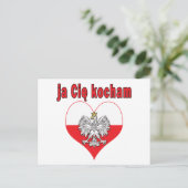 ja Cie kocham Eagle Heart Postkarte (Stehend Vorderseite)
