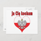 ja Cie kocham Eagle Heart Postkarte (Vorne/Hinten)