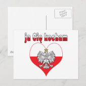 ja Cie kocham Eagle Heart Postkarte (Vorne/Hinten)