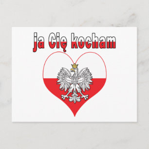 ja Cie kocham Eagle Heart Postkarte