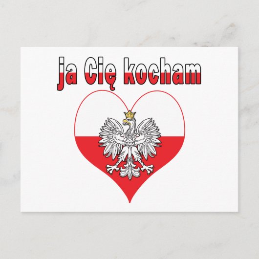 ja Cie kocham Eagle Heart Postkarte (Vorderseite)