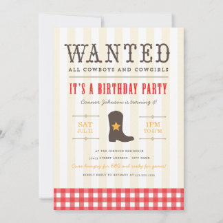 Ja! Cowboy Birthday Party Einladung