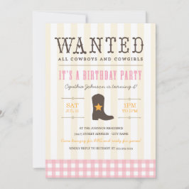 Ja! Cowgirl Birthday Party Einladung