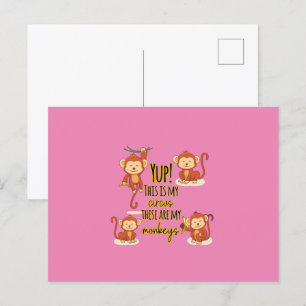 Ja! Das ist mein Zirkus, das sind meine vier Affen Postkarte