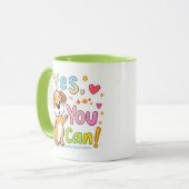 Ja, das kannst du! Niedliche Motivierend Tasse (Vorderseite Links)