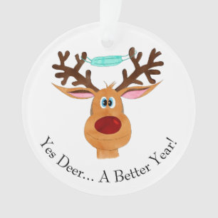 Ja Deer Rudolph Face Masken Rentier Ornament