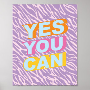 Ja, du kannst Poster 90er Ästhetik Zitat Poster