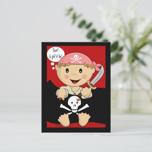 Ja! Ein Mädchen! Postkarte (Stehend Vorderseite)