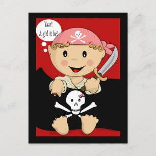 Ja! Ein Mädchen! Postkarte