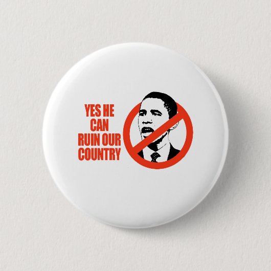 JA, ER KANN UNSER LAND/ANTI-OBAMA-T - SHIRT RUIN BUTTON (Vorderseite)