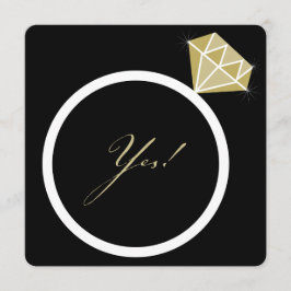 Ja! Er setzte einen Diamantring auf seine Engageme Einladung