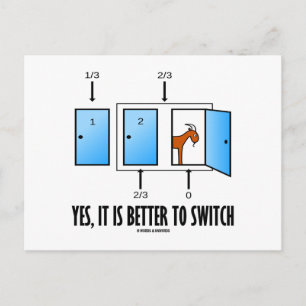 Ja, es ist besser zu wechseln (drei Türen je Ziege Postkarte