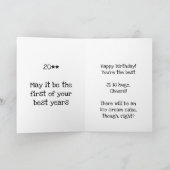 Ja! Es ist dir gut gegangen. Alles Gute zum 21. Ge Karte (Innenseite)