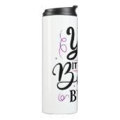 Ja, es ist ein Baby-Bump - Schwangerschaftsankündi Thermosbecher (Nach links gedreht)