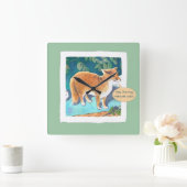 Ja, es ist mein natürlicher Farbfox Quadratische Wanduhr (Zuhause)