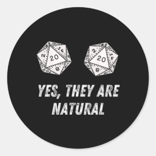 Ja, es sind natürliche D20 20 Würfel Lustige Rpg B Runder Aufkleber