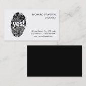 Ja: Fingerabdruck Visitenkarte (Vorne/Hinten)