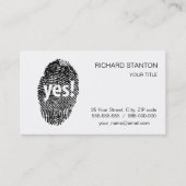 Ja: Fingerabdruck Visitenkarte (Vorderseite)