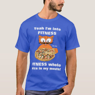 Ja, Fitness ist mein Ding Lustiges Pizza-Cartoon-K T-Shirt